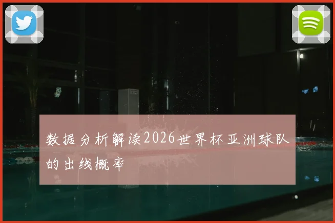 数据分析解读2026世界杯亚洲球队的出线概率